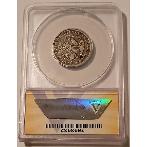 1891 S Seated Liberty Quarter VF20 ANACS Toned - Picture 2 of 4